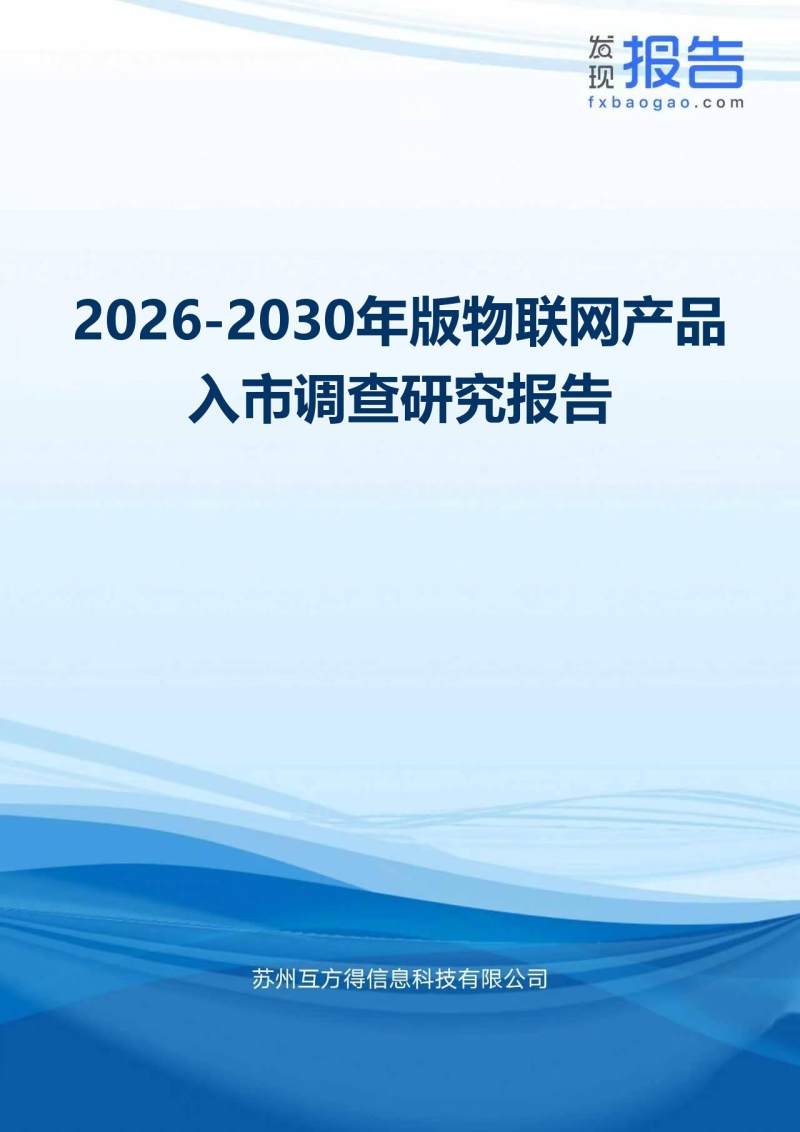 2026-2030年版物联网产品入市调查研究报告